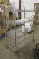 Steel Wire Shelving Unit on Wheels, Approx