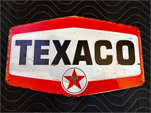 15 x 9” Metal Embossed Texaco Sign
