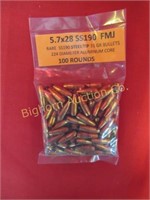 AP Bullets 5.7x28 SS190 FMJ AP, Rare Steel Tip