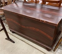 Small Red Grain Painted Blanket Chest