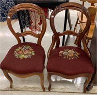 Pair Of Matching Victorian Needlepoint Chairs
