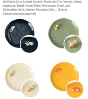 MSRP $25 Set 4 Ceramic Animal Plates
