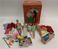 Vintage Barbie Dolls With Case & Accessories
