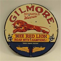 Gilmore Red Lion Porcelain Advertising Sign