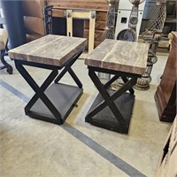 Pair Criss-Cross Accent Tables Side Tables
