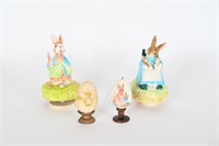 Schmid Ceramic Bunny Music Boxes, Eggs
