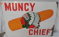 Muncy Chief tin sign 27 inches long