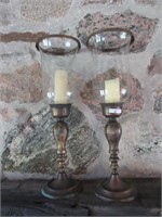 PAIR OF BRASS CANDLE HOLDERS 20" TALL