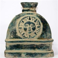 Cast Terra Cotta Vase with Sun Face