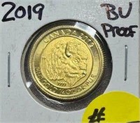 2019 .9999 1/4 oz. GOLD CANADA BUFFALO