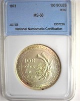 1973 100 Soles NNC MS68 Peru