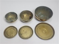 3 Solid Brass Pots with Lids