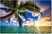 Hawaii Beach Canvas Wall Art, 60"Wx40"H