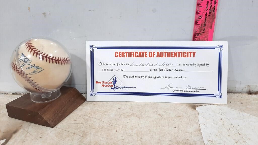 Bob Feller Signed Baseball with COA