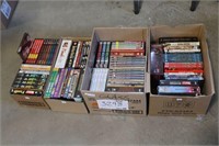 4 BOXES OF DVD'S & VHS TAPES