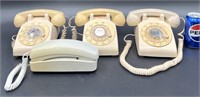 4 Vintage Dial & Push Button Desk Phones