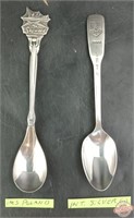 Two Silver Souvenir Smaller Spoons