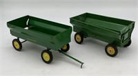 2 John Deere Grain Wagons- Ertl & Eska
