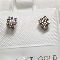 Certified 14K Diamond(0.4Ct,I1-I3,H-I) Earrings