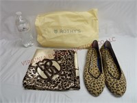 Rothy's Flats Shoes Size W9 & Leopard Print Scarf