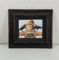 Scarecrow print in wood frame