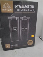 2 Pc Set - 6.3L Extra Tall Storage Containers