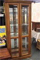 6.5' X 31" WOOD LIGHTED CURIO CABINET