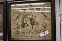 ANTIQUE NEEDLE POINT IN FRAME 1807