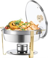 Amhier 5 Qt Gold Chafing Dish Buffet Set Glass Lid