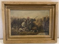 Goose Hunt Oil Painting - Unsigned