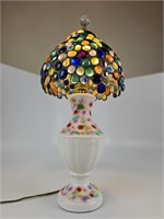Stunning Glass Nugget Lampshade with Base