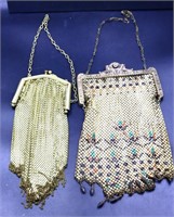 Lot of 2 vintage mesh purses, see photos