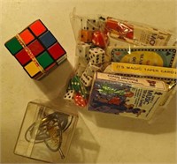 Rubix Cube, Cards, & Metal Top