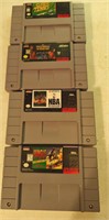 (4) Sports & Army SNES Video Games
