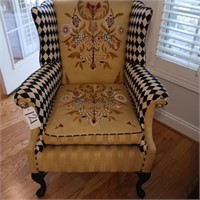 HAND PAINTED WING BACK CHAIR