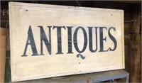 Wooden Sign “Antiques” 36” x 20”