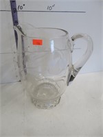 Glass pitcher with etching