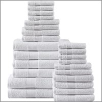 24 Piece 100% Cotton Towel Set