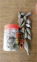 Container of Lead Weights aprox 10 lbs