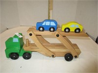 Melissa & Doug car carrier with two cars