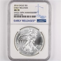 2016 Silver Eagle NGC MS70