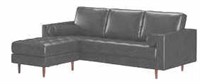88 Wide Genuine Leather Reversible Modular Sofa &