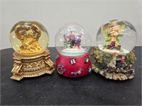 3 Vintage Musical Snow Globes