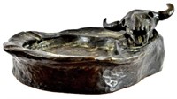 Archie Castleberry Bronze Buffalo Skull Ash Tray