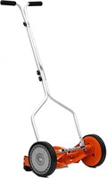 14-Inch 4-Blade Push Reel Lawn Mower, Red