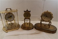 3 Mantle Clocks-2 Kundo, 1 other(As Is)
