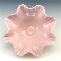 Fenton Pink Milkglass Hobnail CRE Bowl
