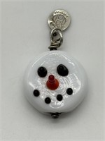 Artisan "Double Designs" Dichroic Glass Snowman