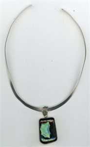 Sterling Art Glaze Pendant + Necklace