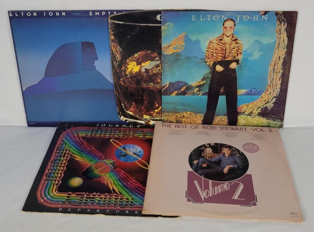 5 Rock Lp's - Rod Stewart, Elton John, Journey